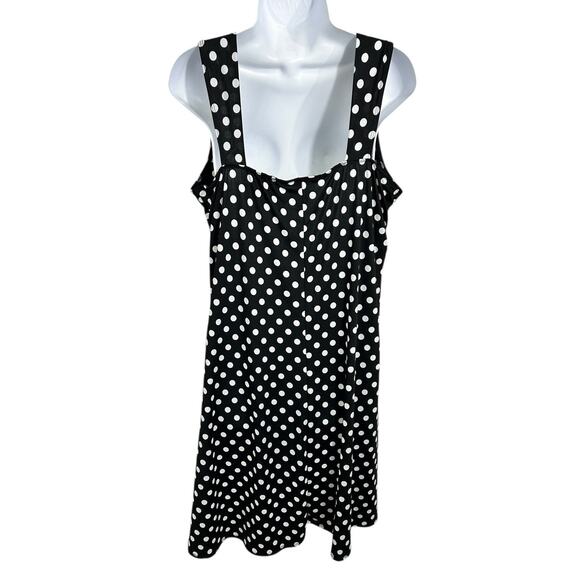 Star Vixen Polka Dot Sleeveless Dress Sz 1X Rockabilly Pin-Up Black White - Picture 6 of 8